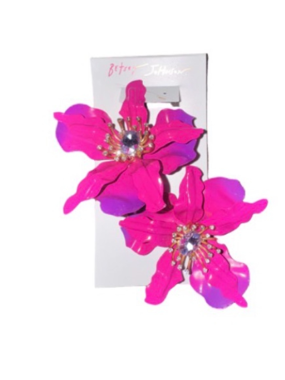 Betsey Johnson orchid Pink Purple Floral earrings
